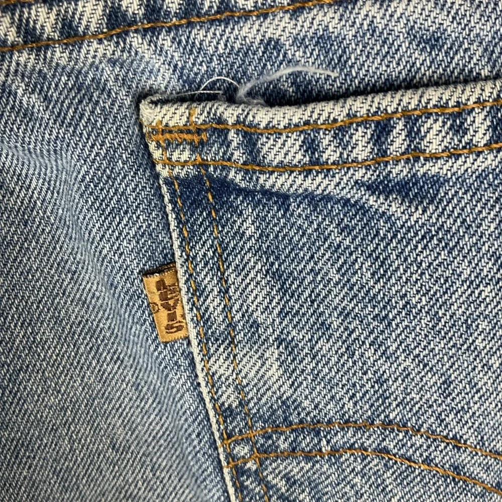 Levi's 550 Jeans Mens Blue 38x32 USA Made Vintage Denim Custom Nylon Panel Pants